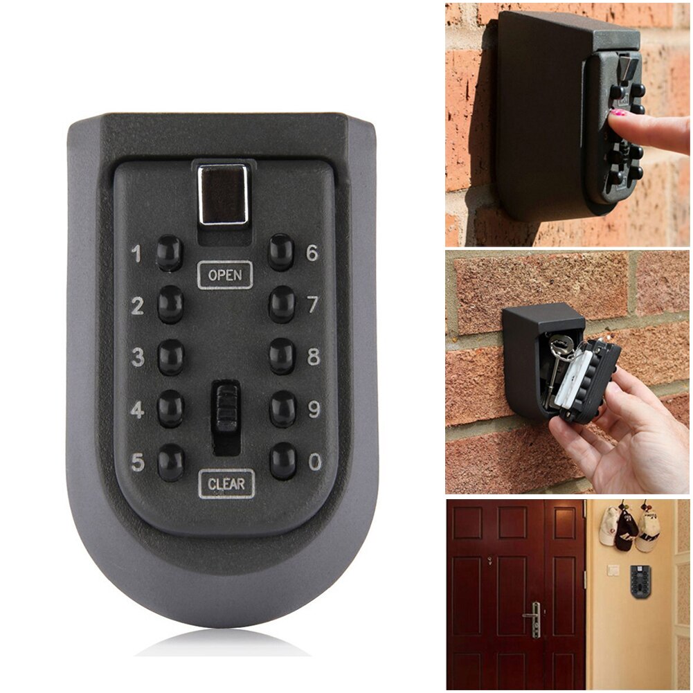 Key Lock Box Wall Mount Key Safe House Key Opslag Lock Box Met Cijfers Combinatie Outdoor Key Safe Lock Dozen: Default Title