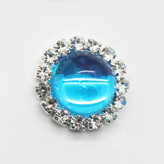 estilo, 10 Uds., cuentas brillantes de 15mm, accesorios redondos de joyería Diy, placa de diamantes de imitación, accesorios de ropa para invitación de boda: Oro