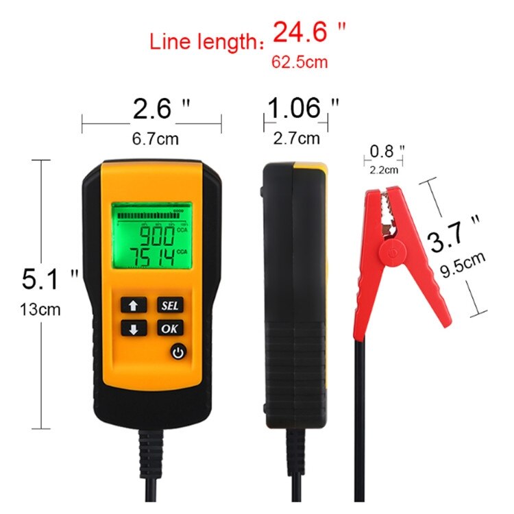Car Battery Tester Analyze Auto Vehicle 12V LCD Digital Battery Test System Analyzer Voltage Resistance CCA Diagnostic Tool