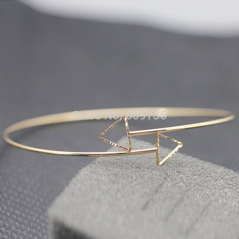 Nouvelle creux Triangle brassards bras supérieur brassard chaîne manchette Bracelet pour femmes filles or argent couleur Chic bijoux