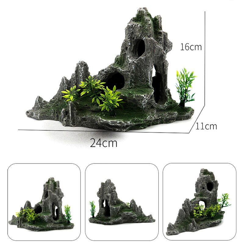 Aquarium Rockery Stone Aquatic Ornaments Fish Tank Landscaping Simulation Landscape Resin Rockery Stone Pet Accessoriess: AX-011