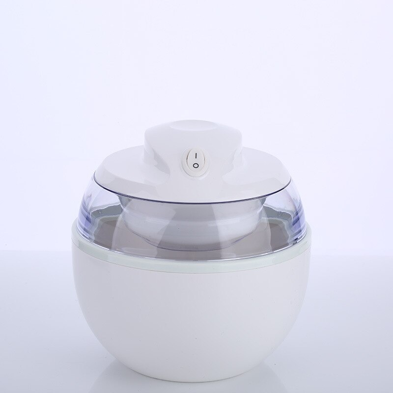 Bærbar fuldautomatisk ismaskine 600ml husholdnings hurtig yoghurtisfremstillingsmaskine lille mini-ismaskine: Hvid