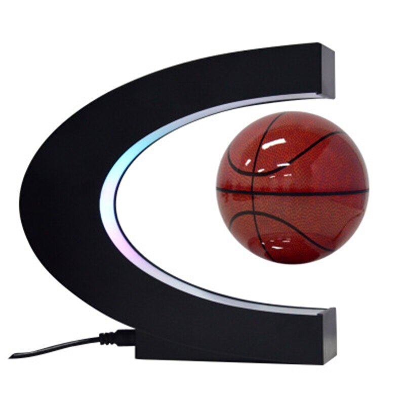 C Shape Football Home Decor Ball Electronic Magnetic Levitation Floating Basketball Astronomy Decorative For Any Home Or Office: US Plug / Basketball