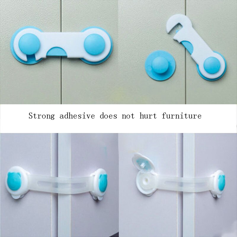 Serrure d'armoire de sécurité pour enfants, 5 pièces, Protection pour bébé, verrouillage de porte d'armoire en plastique