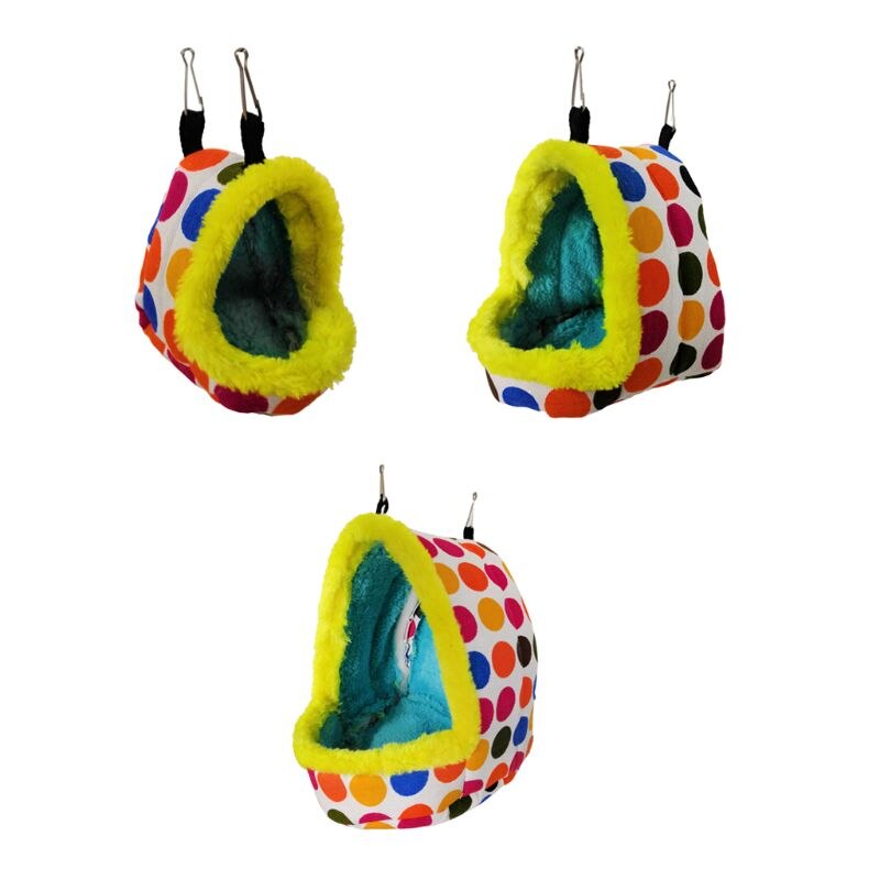 FLAdorepet Vogel-Schlafhütte – Plüsch-Nest Mit Haken, Für Sittiche & Nymphensittiche, 23x18x27 Cm, Grün