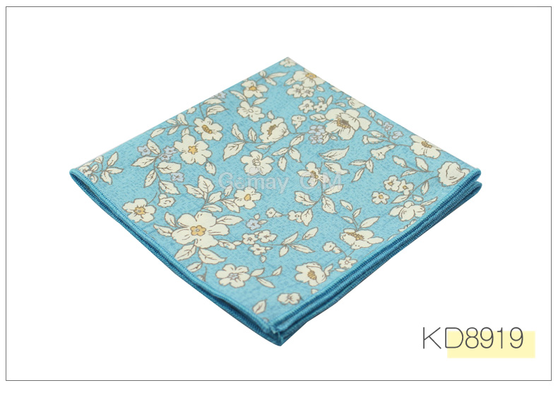 Merk casual heren katoenen zakdoeken geweven bloemenprint pochet heren bruiloft feest zakdoek zachte handdoeken zakdoek: Kd8919