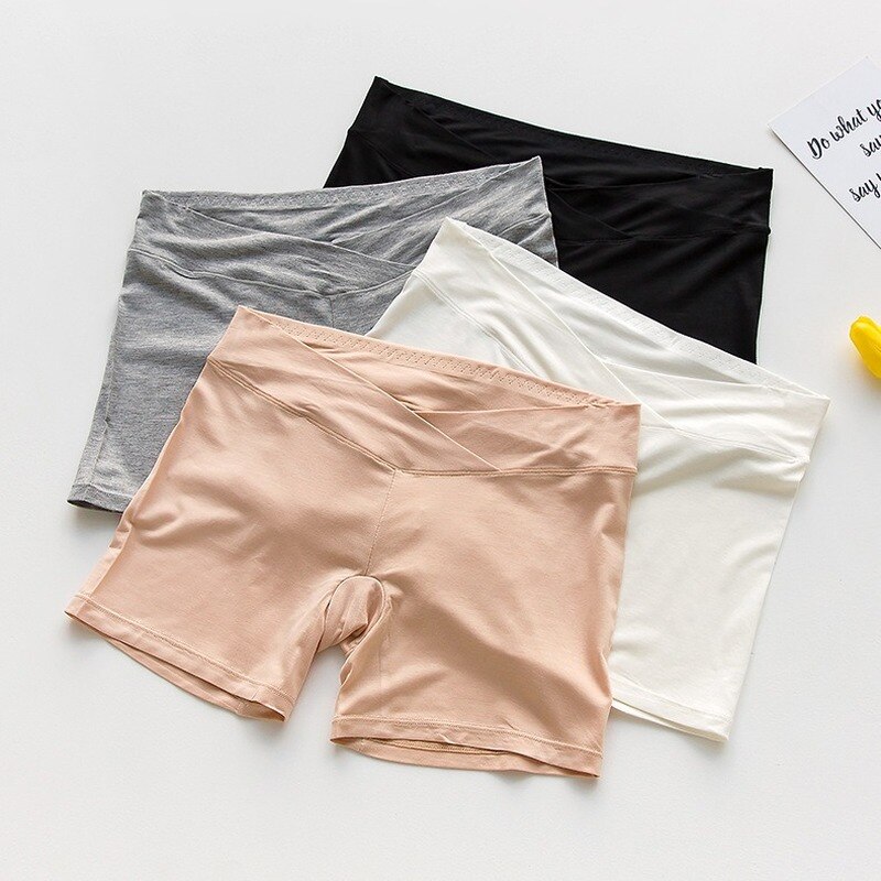 3 stuks zomerse elastische modal zwangerschapsveiligheidsonderbroeken, anti-blootstelling leggings met lage taille voor zwangere vrouwen ter ondersteuning van de buik