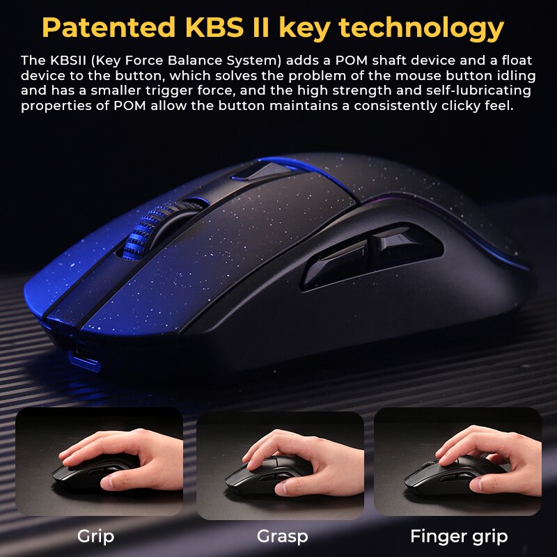 DAREU PC Gaming Muis Tri-mode Connect Bluetooth Bedraad 2.4G Draadloze Muizen met Oplaadstation KBS Knoppen Muis voor Laptop Gamer