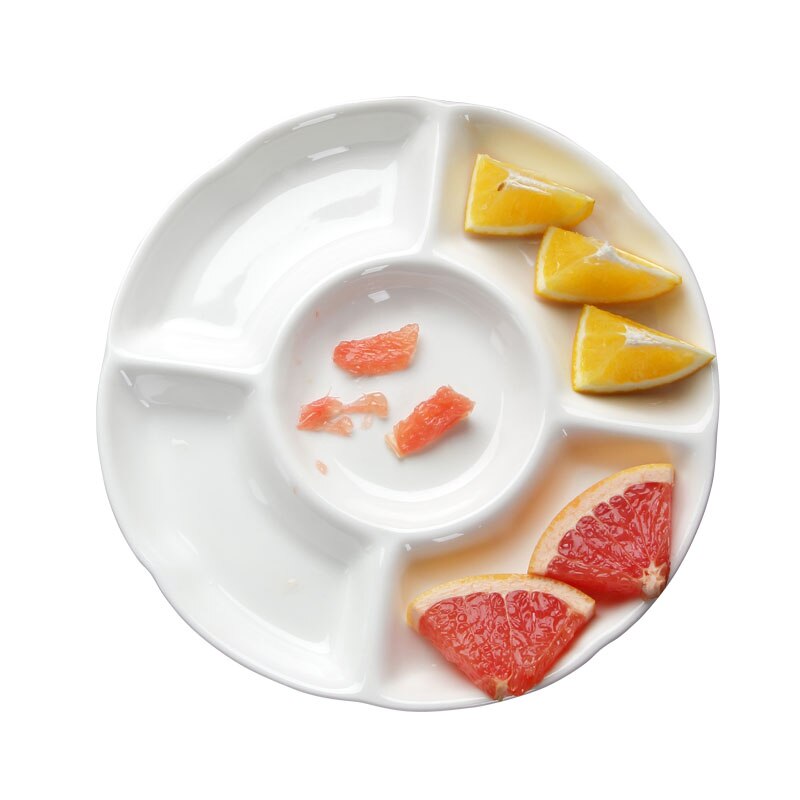 Ceramic circular multi tray five fruit platters fruit platter cold dish snack bar restaurant stewed dish with drie