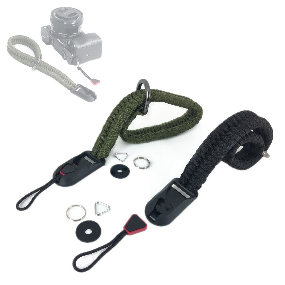 Boucle à dégagement rapide + dragonne en Nylon tissé, corde réglable, pour appareil photo Leica Sony Fujifilm Fuji Canon Nikon