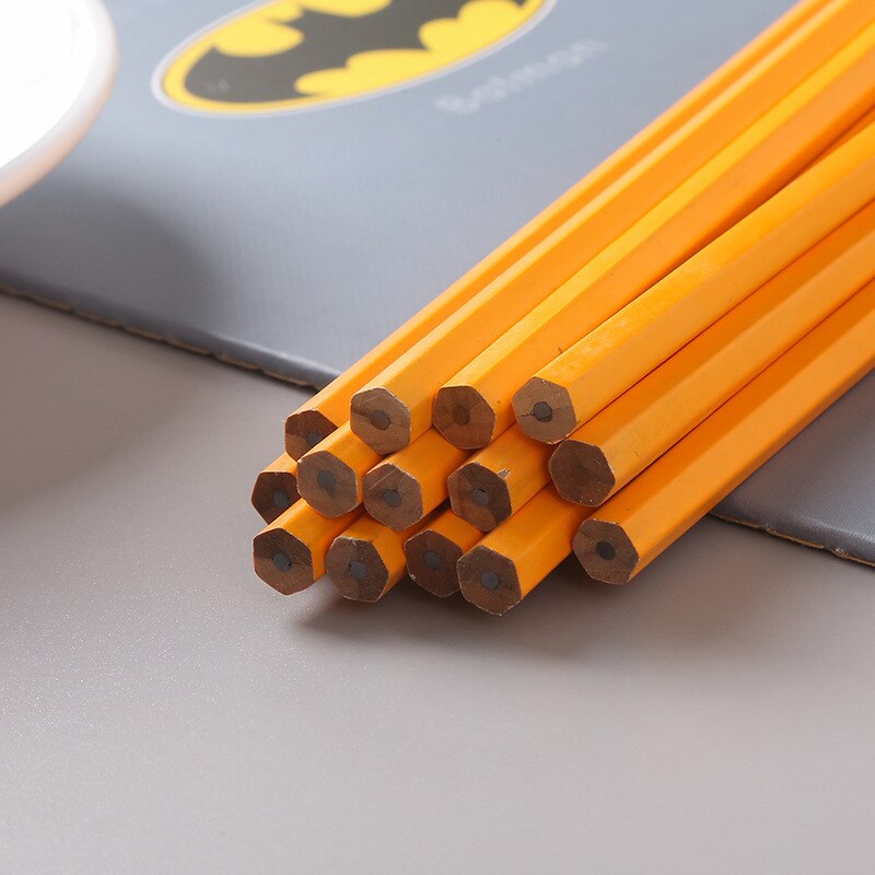 6 Pcs Simple wood pencil wood HB Core pencil white rubber pencil Student school pencil