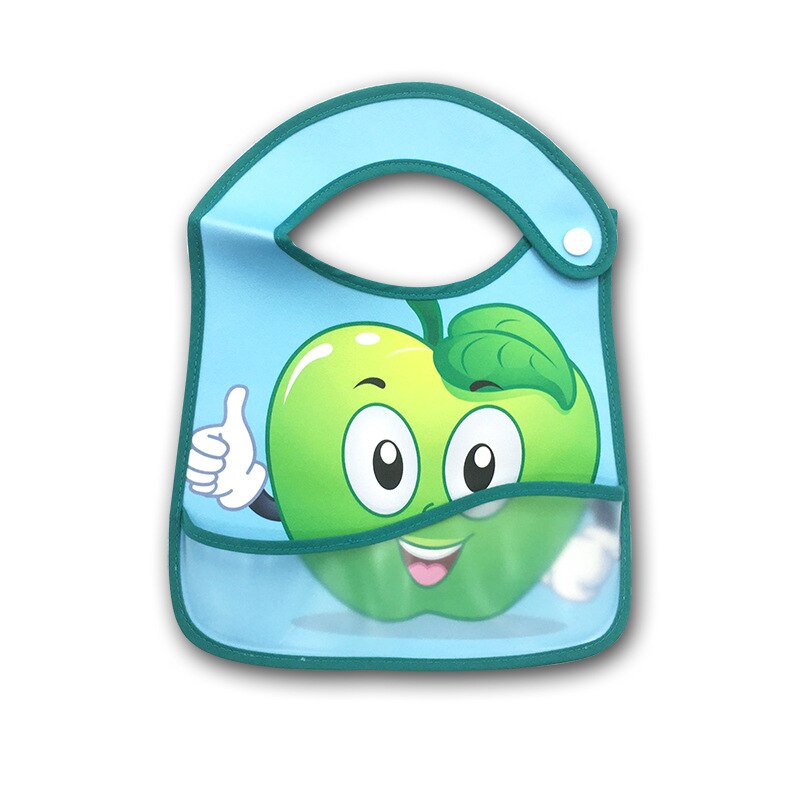 Slabbers Pu Voorvak Anti Vuile Waterdichte Handdoek Leuke Fruit Cartoon: 02Green Apple
