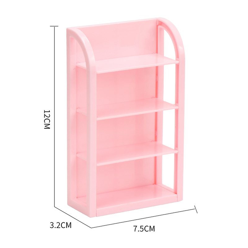 Estante de almacenamiento en miniatura para casa de muñecas 1:12, estante para cena de pan, estante vacío, muebles, modelo de decoración para el hogar, accesorios para casa de muñecas de juguete: Gris oscuro