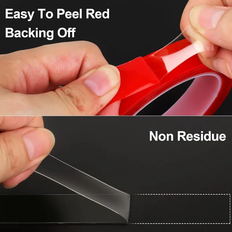 Cinta de doble cara Ultra fuerte de 6/3M, espuma acrílica transparente, cintas adhesivas sin rastro, pegatinas fijas de pared impermeables reutilizables