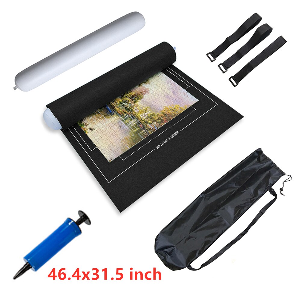 Puzzle Storage Mat Roll Up Puzzle Felt For Up To 3000 PCS Puzzle Game Puzzle Blanket Adults Children Decompression Intelligence: black set M