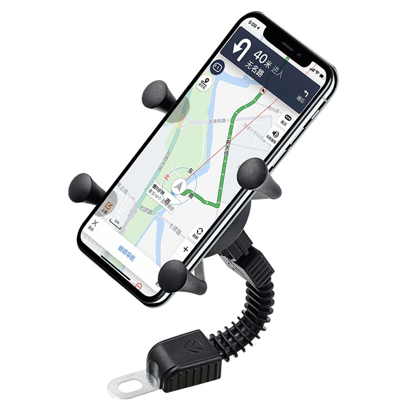 Motorcykel spegel mobiltelefon grepphållare universal skoter bakre monteringsfäste för mobiltelefoner med böjbar svanhals