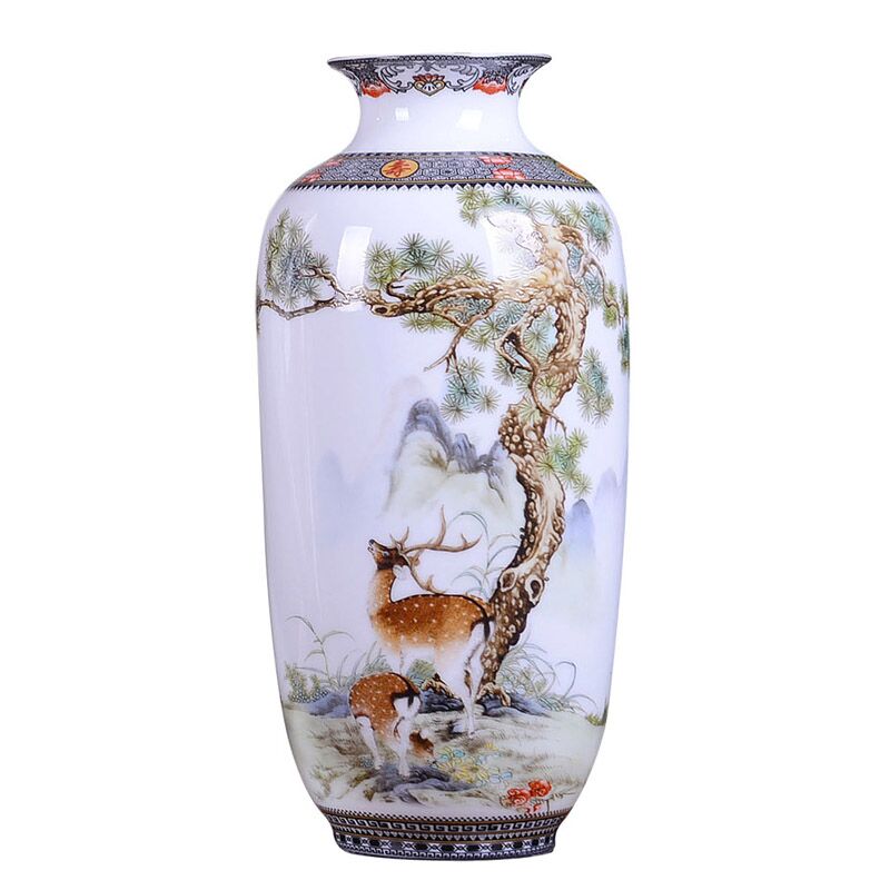 Jingdezhen keramik vase vintage kinesisk stil dyr vase fin glat overflade boligindretning møbler artikler  a610