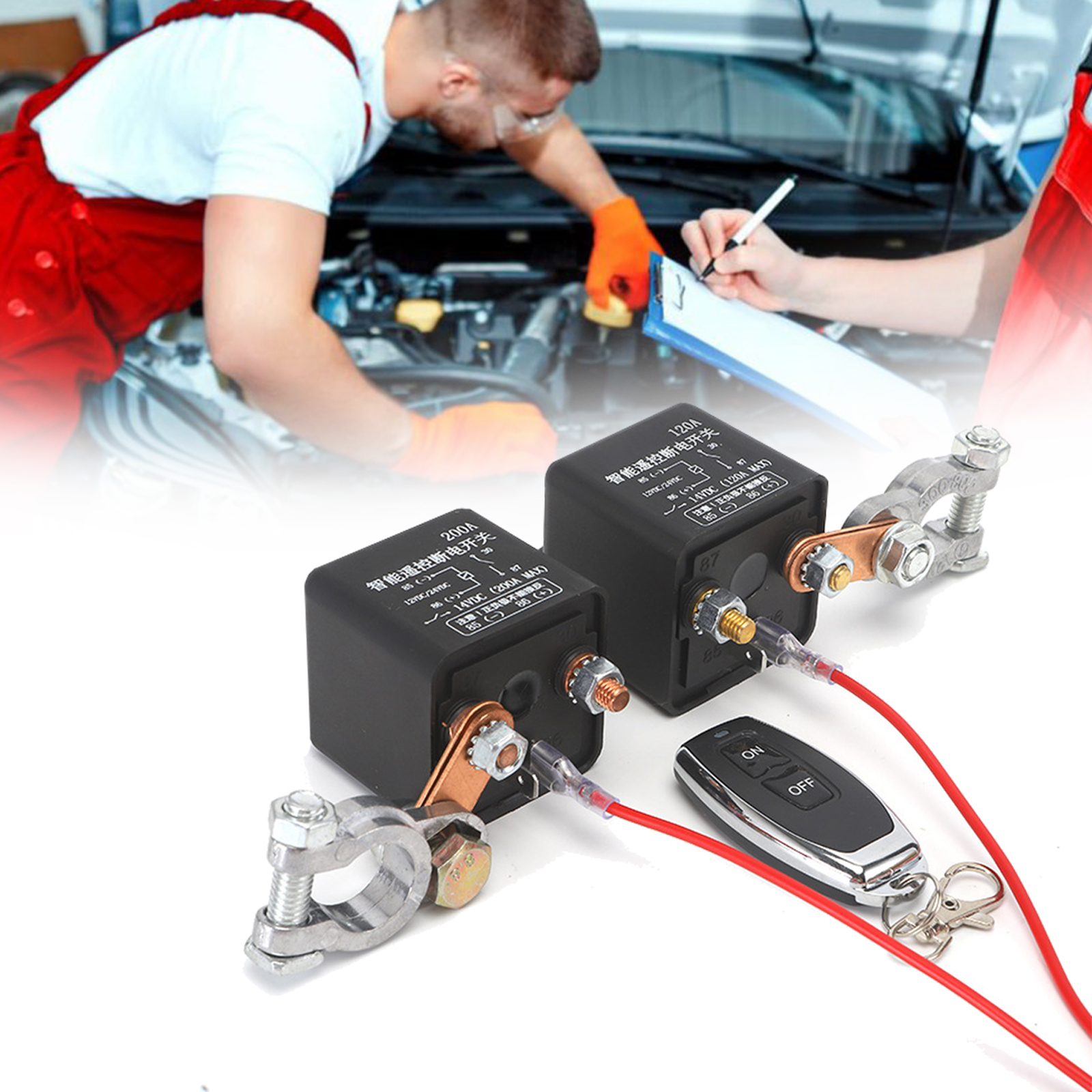 Universal Battery Switch Relay 12V 24V 120A 200A 250A Wireless Remote Control Disconnect Cut Off Isolator Master Switches