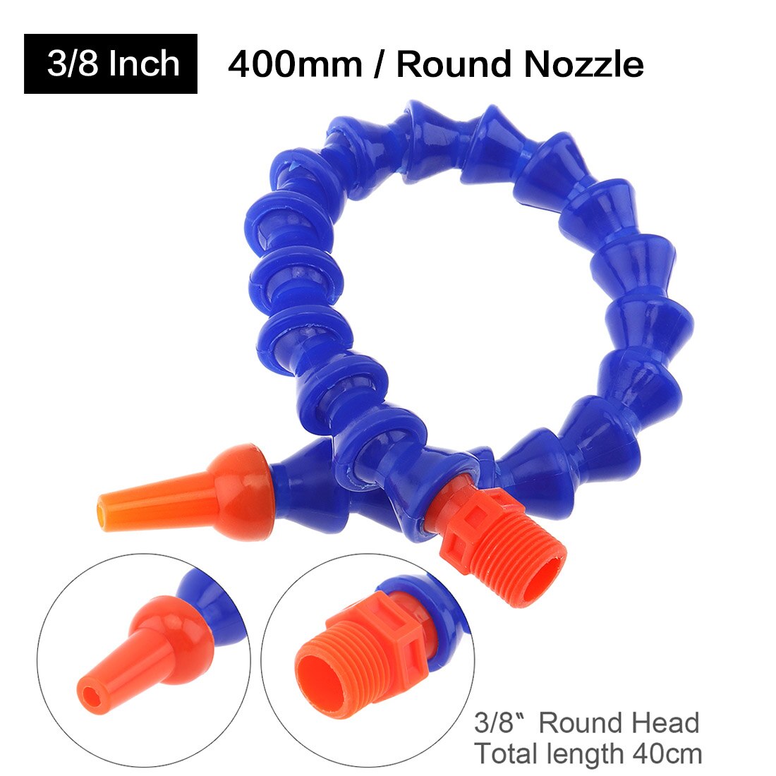 Manguera Flexible de plástico para refrigeración de aceite y agua, tubo refrigerante con boquilla de cabeza plana/redonda de fresado para torno CNC, 1/4, 1/2 y 3/8 pulgadas: Style 3