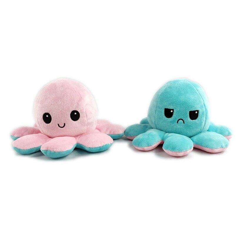 Double Sided Stuffed Flip Octopus Plush Doll Soft Simulation Plush Toy Color Doll Filled Plush Child Toy: Lightblue lightpink