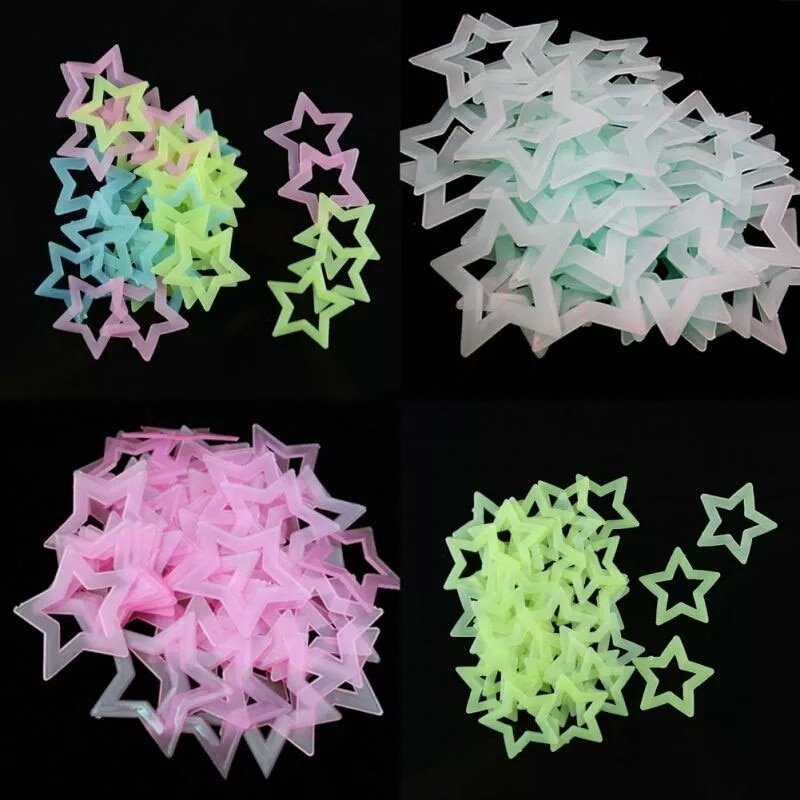 3D Hollow Star Energie Opslag Fluorescerende Glow In The Dark Lichtgevende Op Muurstickers Voor Kinderkamer Woonkamer Decal