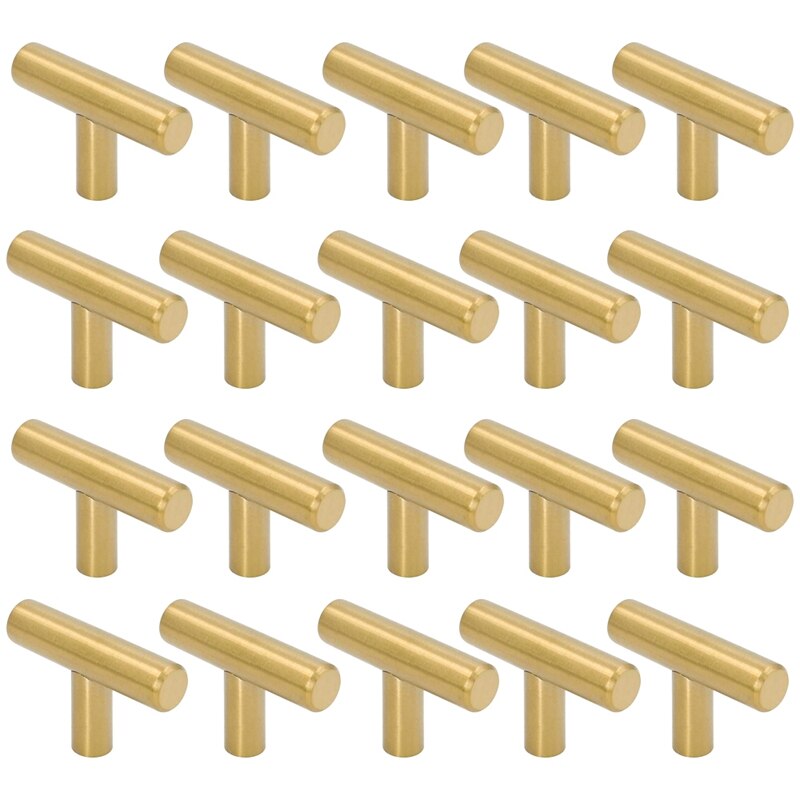 50mm lange enkelgats kastknoppen en handgrepen deurkasten lades slaapkamermeubelgrepen geborsteld  ,20- pack, goud: Default Title