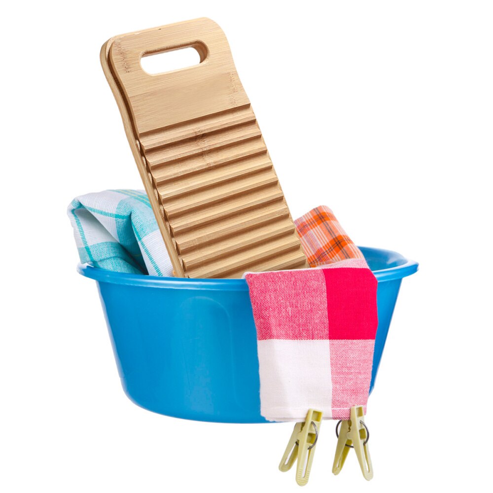 TOPBATHY Bamboo Wood Washing Washboard Non-slip Home Washing Scrubbing Board Laundry Board Washboard Hand Wash Board fo