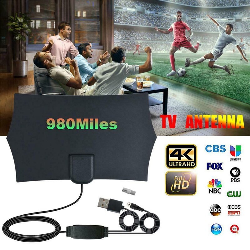980 miles 4k digital hdtv indendørs tv antenne med forstærker signal booster tv radius surf fox antena hd tv antenner antenne