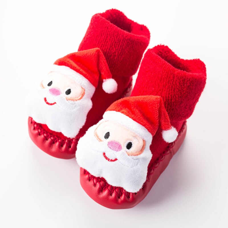 Crianças crianças meias para meninas meninos engrossar impressão algodão crianças bebê meias de natal para recém-nascidos infantil meias curtas roupas: Red and white / 11cm