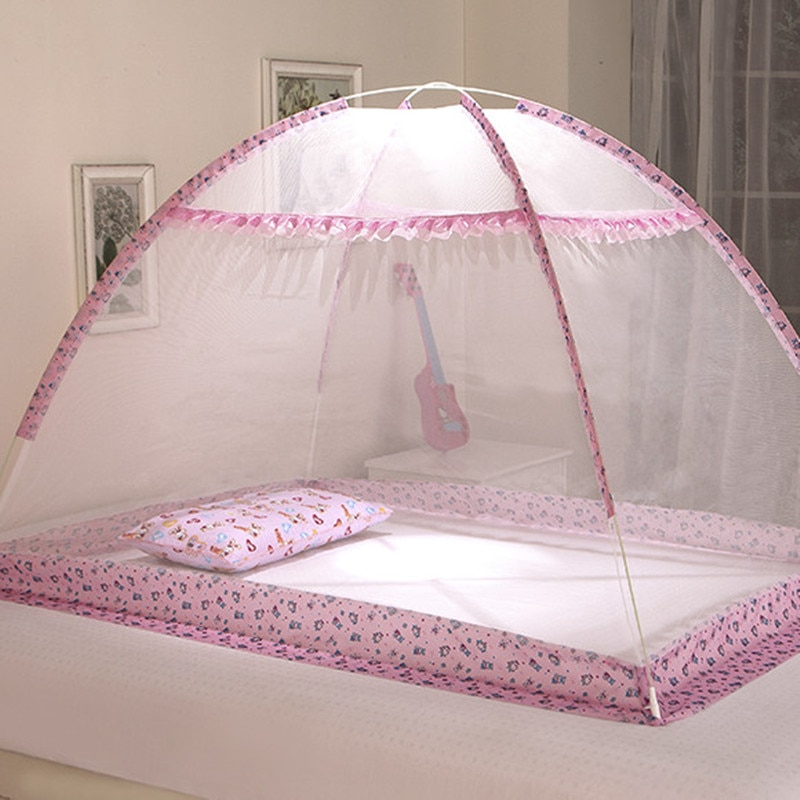 Anti-mosquito nets cot mosquito nets child-free installation bottomless baby bedspread encryption collapsible 2 color options