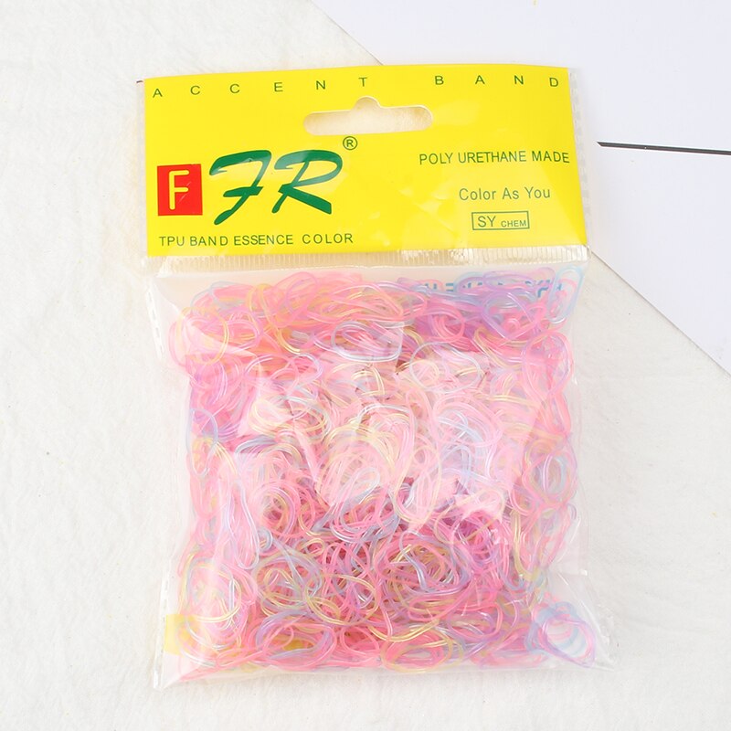 1000 Pcs 1Cm Schattig Meisje Kleurrijke Wegwerp Elasticiteit Rubberen Band Haar Band Paardenstaart Hoofd Touw Haar Ring Kind Haar accessoires: Style-8