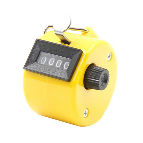 Clicker 4 Digit Number Counters Plastic Shell Hand Finger Display Manual Counting Tally Clicker Timer Soccer Golf Counter: Yellow