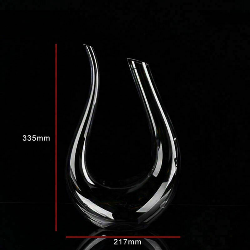 Decantador de vino en forma de U de cristal, 1500ml, arpa, Cisne, separador , aireador de vino transparente, botella decantadora