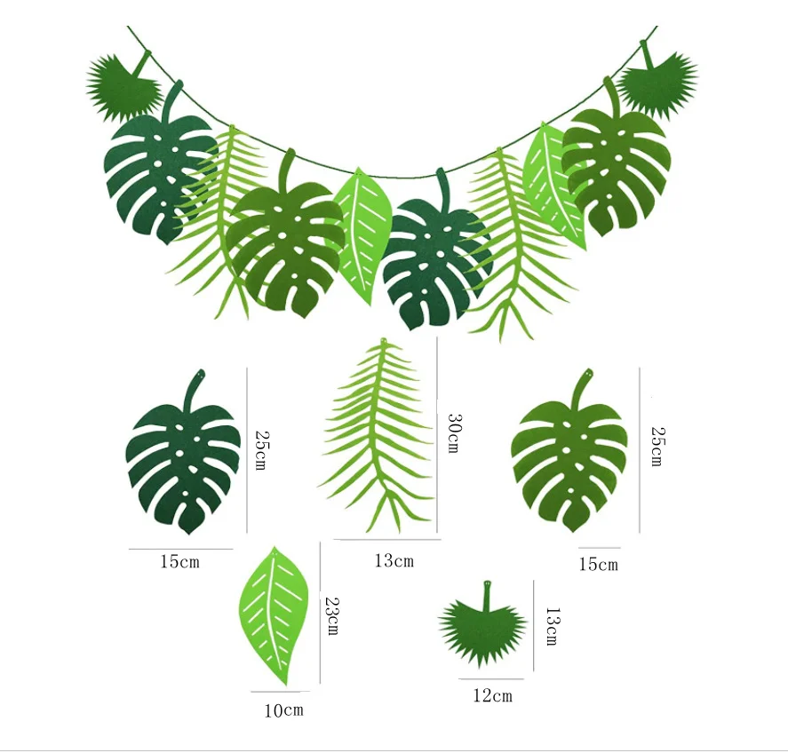 8Guests Hawaii Turtle Leaf Paper Plates Hawaiian Tropical Aloha Summer Party Decor Happy Jungle Safari Birthday Party Leaf Plate