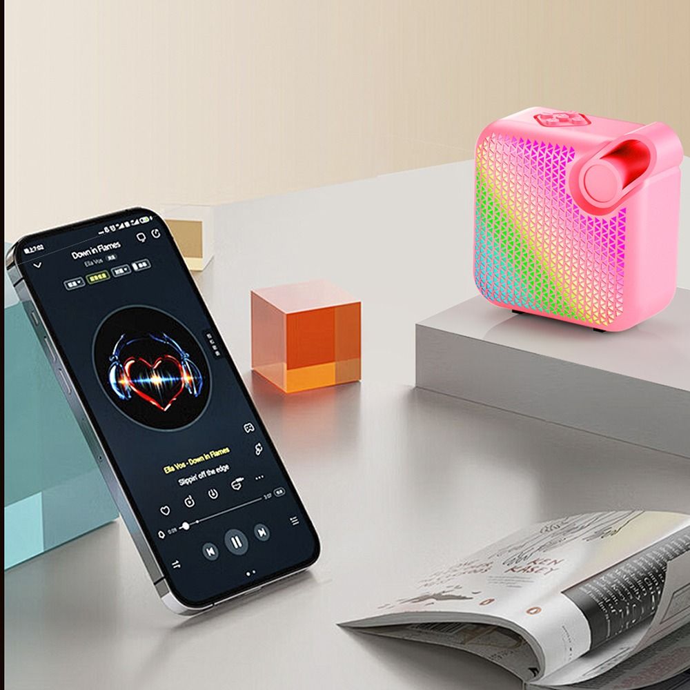 Mini haut-parleur Bluetooth Portable, caisson de basses sonore stéréo avec lampe d'ambiance, boîte de son sans fil, sonore, Super basses