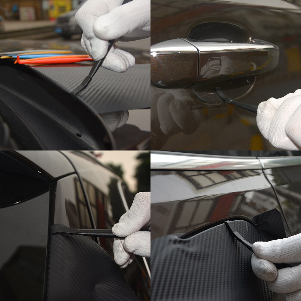 Foshio bilværktøjssæt adsorptivt lappeark kulfiber vinyl wrap magnet stick gummiskraber film cutter værktøjssæt biltilbehør