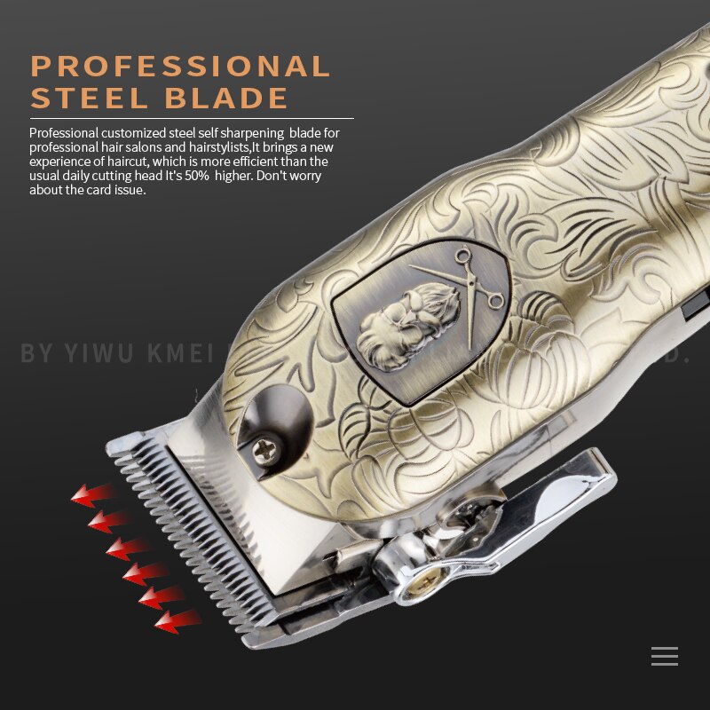 Cortadora de pelo eléctrica para hombre, máquina con motor pivotante ajustable, inalámbrica, con cable, para barbería