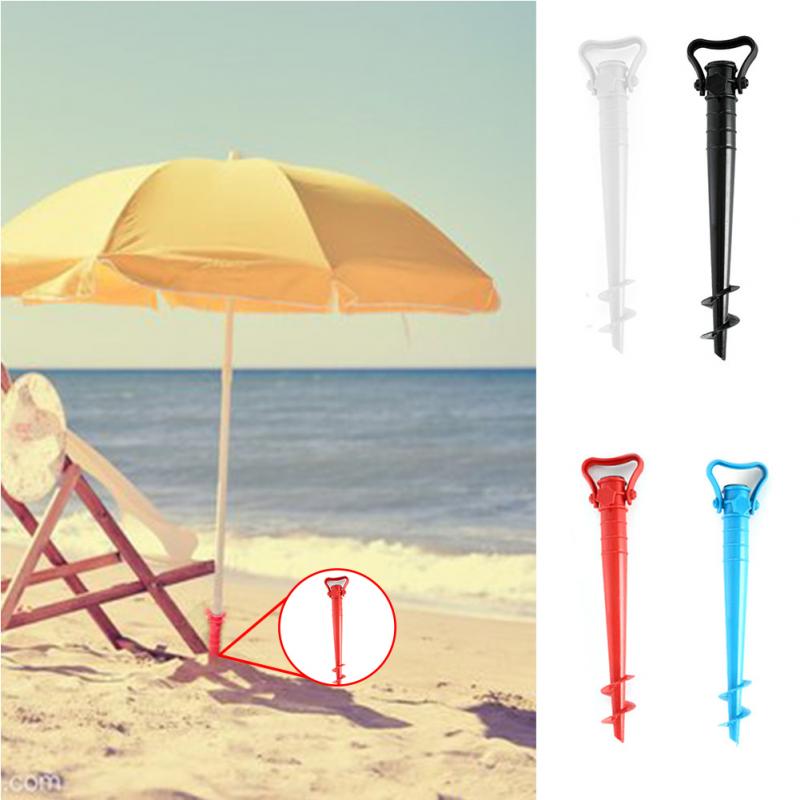 Manual Beach Umbrella Spike Parasol Fishing Stand Rain Gear Portable Windproof Garden Patio Outdoor With Handle Ground