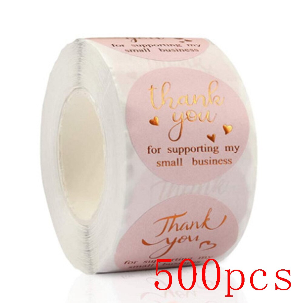 500pcs 1.5inch thank you stickers sealing labels self adheaive paper sticker wrapping supplies decorations: QY1021-500pcs