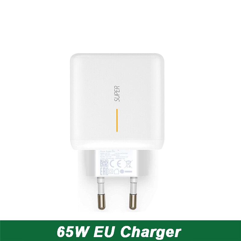 65w supervooc 2.0 schnellladegeräte für oppo find  x2 pro, reno 6, 5, 4 ace 2 x20, realme 8 x50 pro  rx17, superdart ladegerät, 1m typ-c-kabel: Eu-ladegerät