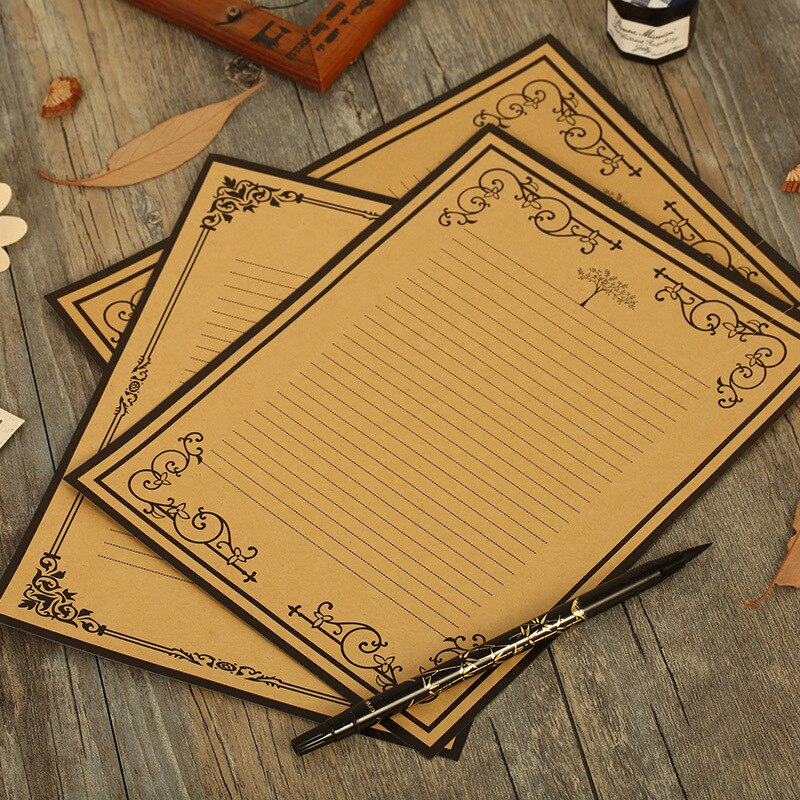 8Pcs/pack European Vintage Style Writing Paper Stationery Kraft paper Retro Letter paper