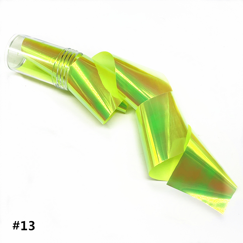 Aurora lámina de cristal para uñas, película adhesiva de celofán, de tendencia de uñas coreanas, cubo de hielo, decoración DIY, 100cm/botella: 13