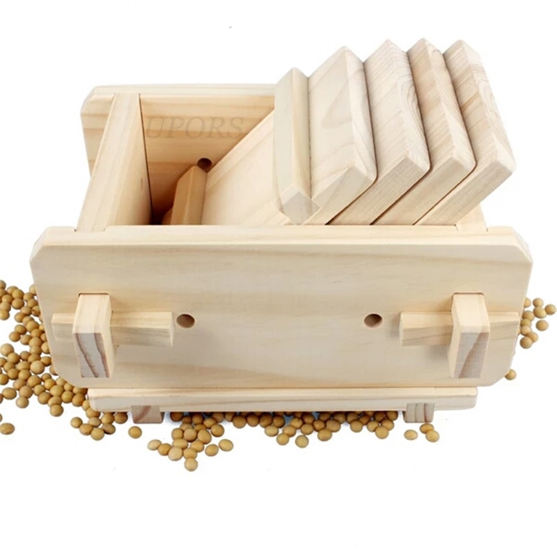 Removable Wooden Tofu Press 16*12*9cm Homemade Tofu Mold DIY Tofu Box with Pressure Tofu Press Kit Kitchen Cooking Accessoires
