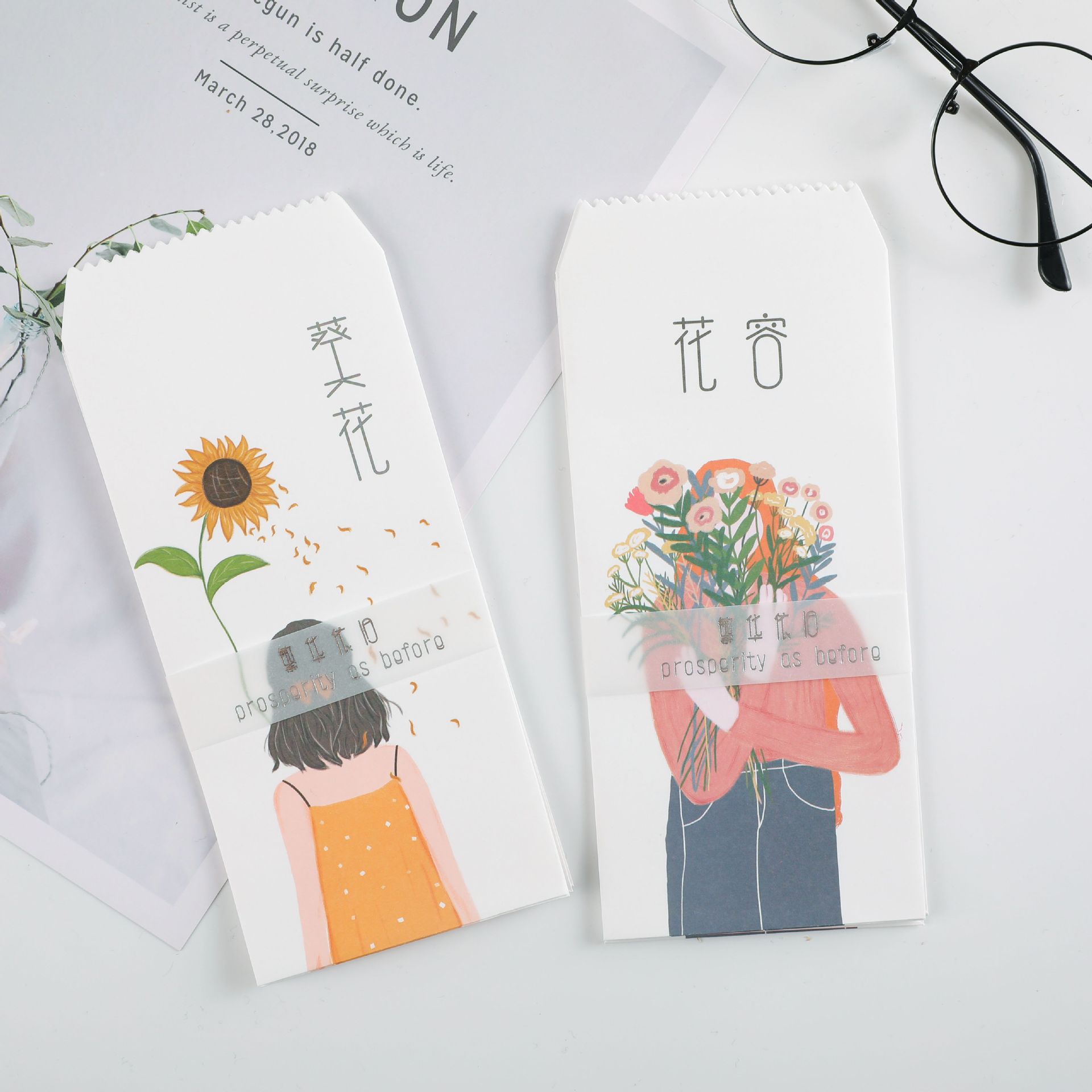 Message Paper Envelope 6pcs/pack Women Flowers Paper Envelope Letter Pape... – Grandado