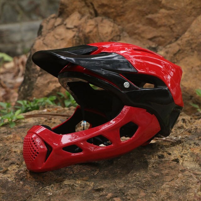 casque de vélo pour hommes, chapeau de cyclisme, intégral, visage complet, léger, taille 58-62CM, xc, vtt: Red black