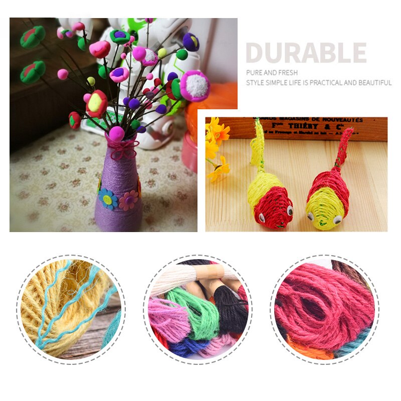 Color hemp rope 10mm rope hand-woven vase photo wall tag packaging bundle diy thickness wire rope