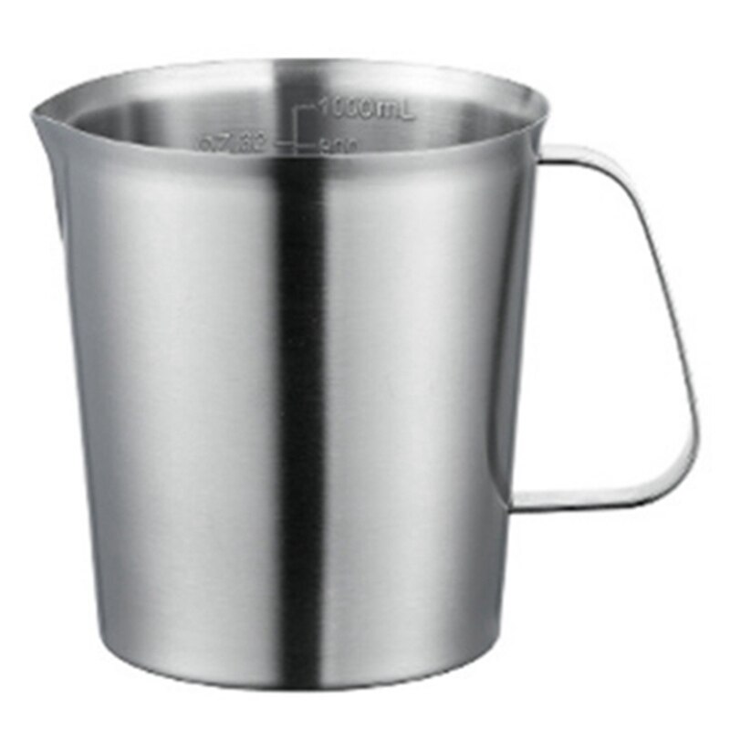 Stainless Steel Measuring Cup Thickened Kitchen Milk Cup Scale Cup Household Baking Container Cup Milk Foam Cup: caliber 12.2cm