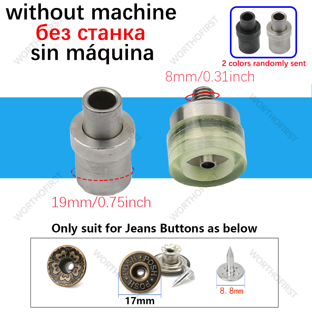 Hand Punch Press Machine Metal Mold For Snap Buttons Double Cap Rivets Eyelet Grommet Tools Dies Leathercraft Sewing Accessorie