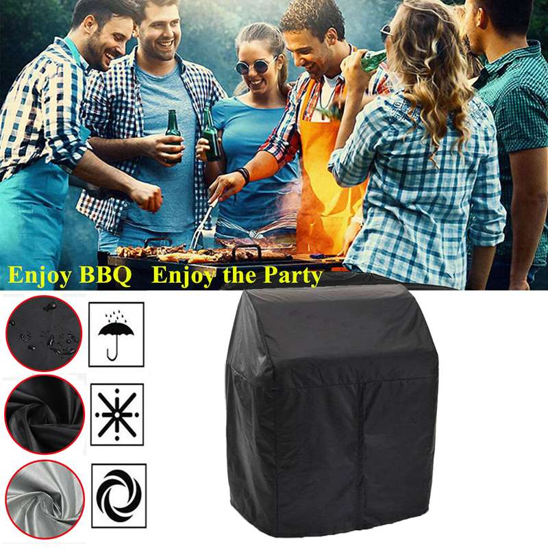 For Carted VC400F 112x66x147cm Durable Black BBQ Grill Dust Cover 24