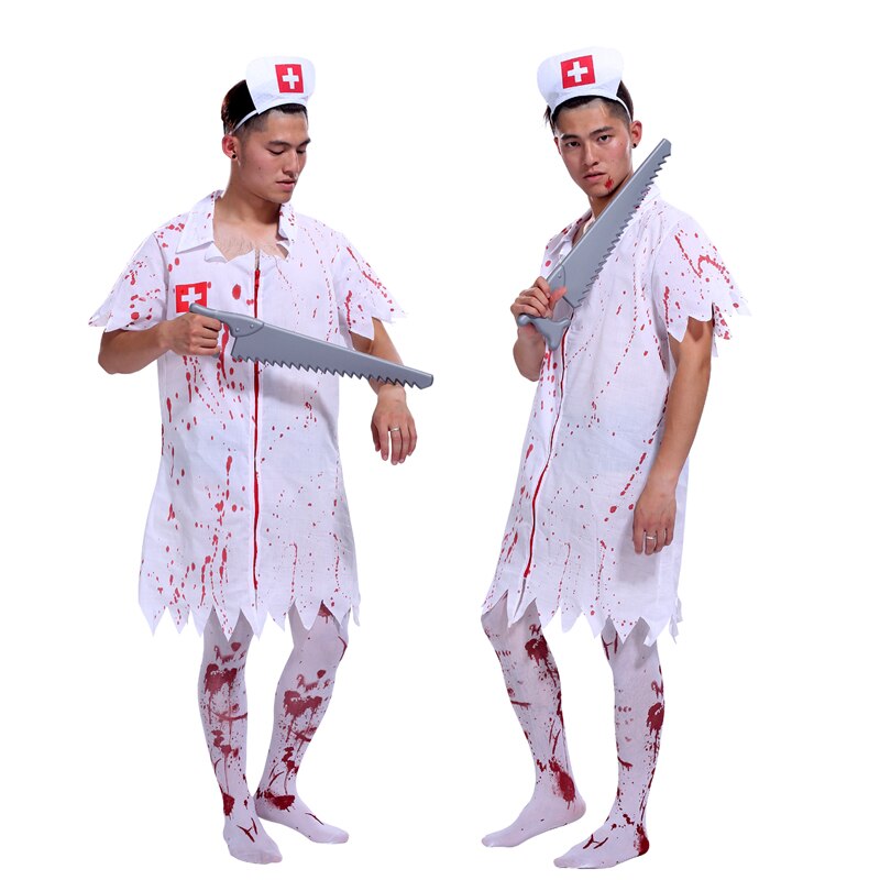 Halloween Party Kostuum Partij Rpg Bloody Horror Kostuums Volwassen Mannelijke Verpleegkundige Verpleegster Arts Kostuum